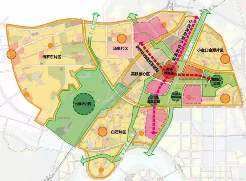 (北站新城规划图,来源:惠州市住房和城乡规划建设局 何为tod?