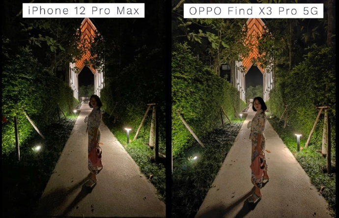 博主实测oppo find x3 pro和iphone12 pro max,放出的这组人像实拍