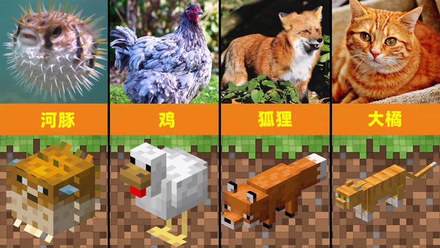 我的世界:游戏中23种生物对比"灵感"真的全部来源于现实吗?