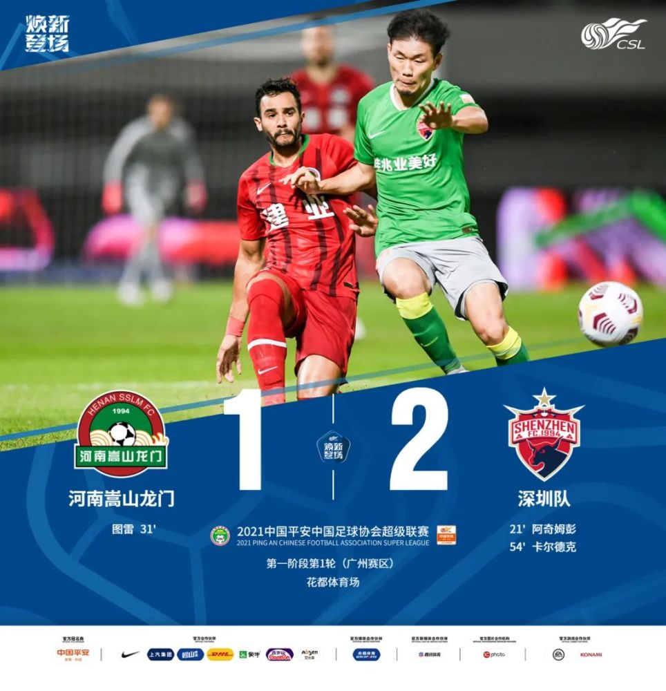 超战报|青岛队2-1战胜沧州雄狮 河南嵩山龙门1-2负于深圳队