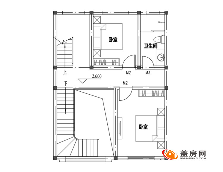 80平米实用舒适性三层农村别墅图,主体毛坯造价25万左右