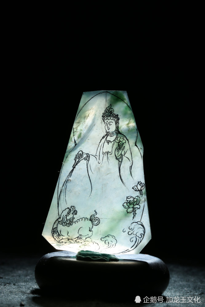 加龙老师翡翠观音作品——《慈航普度》