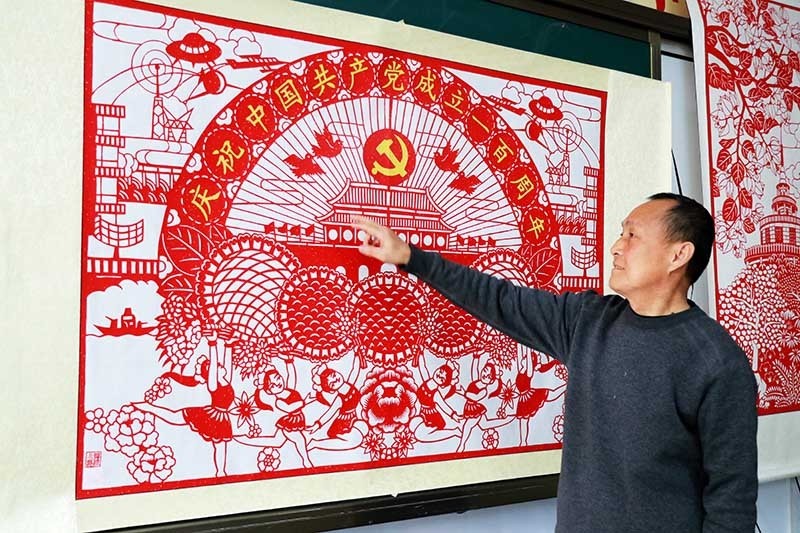 泰安宁阳剪纸大师创作500幅剪纸献礼党的百年华诞