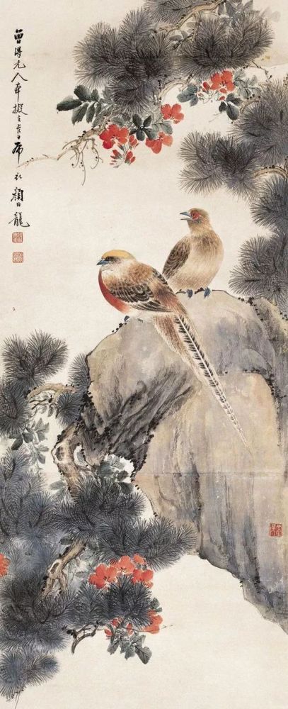 民国京津画派花鸟画的代表颜伯龙花鸟画作品欣赏图