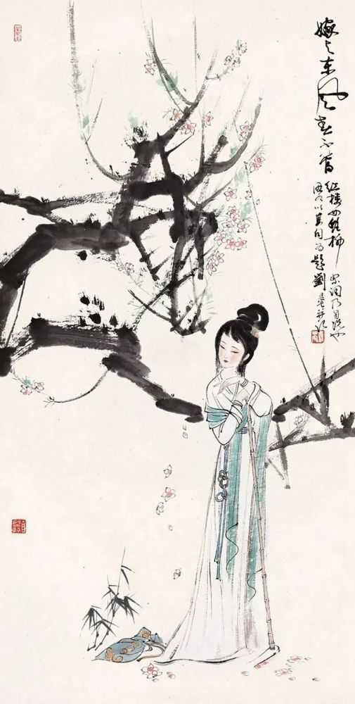 国画|刘旦宅的梅花仕女图