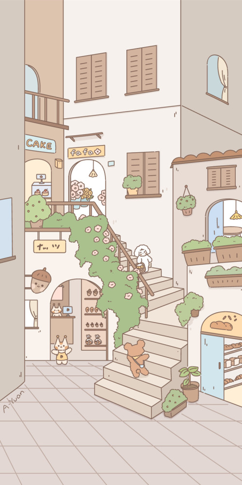 二次元插画欣赏丨清新治愈的聊天背景图