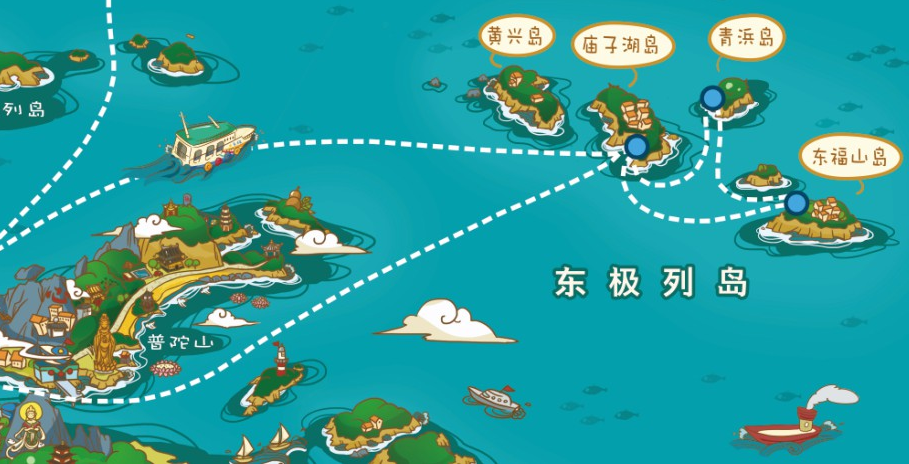 朱家尖出发到东极的 船票目的地是 庙子湖岛,要去东福山,青浜岛,黄兴