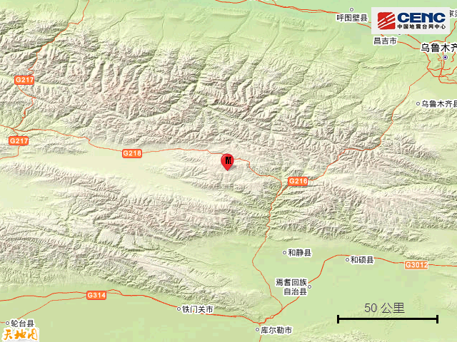 新疆巴音郭楞州和静县发生3.1级地震