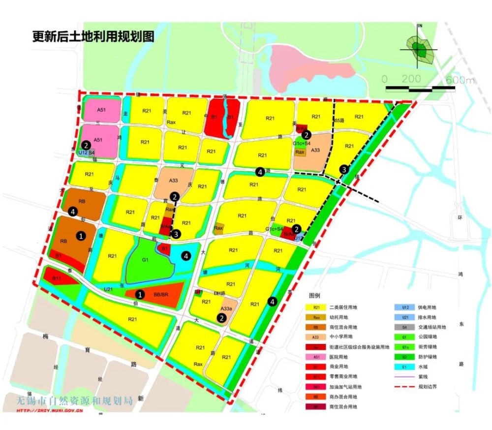 鸿北-新市镇管理单元动态更新》 该片区为鸿山板块, 适当扩大教育