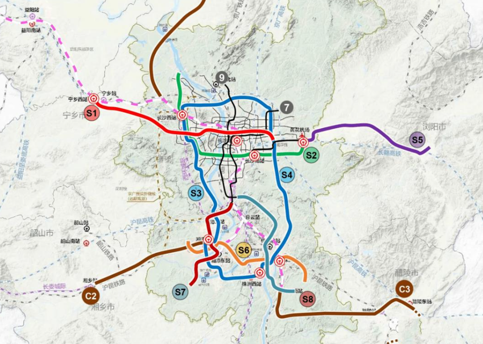 2020-2035年长株潭轨道交通规划图