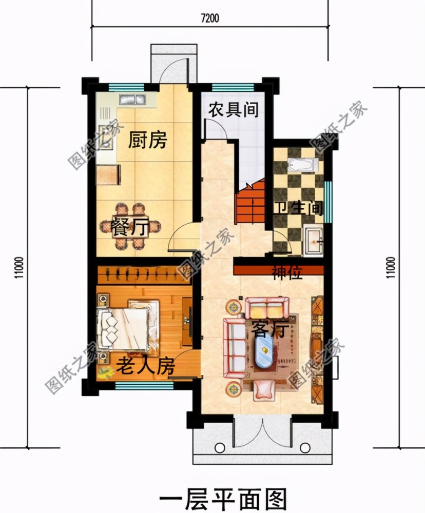 百平内二层楼房设计图,小户型简单好看,农村建房理想户型
