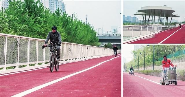 太原市民"抢鲜"体验汾河景区自行车专用道