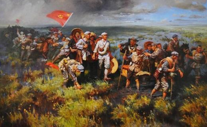 再比如 《金色的鱼钩》中老班长,将钓起来的鱼做成汤分给其他战士