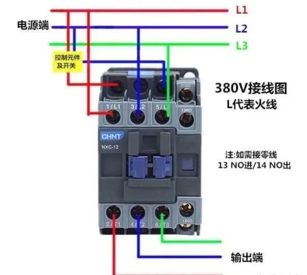 辅触头常开,常闭,接法如下:第二种cjx2s―1210交流接触器为例:它的