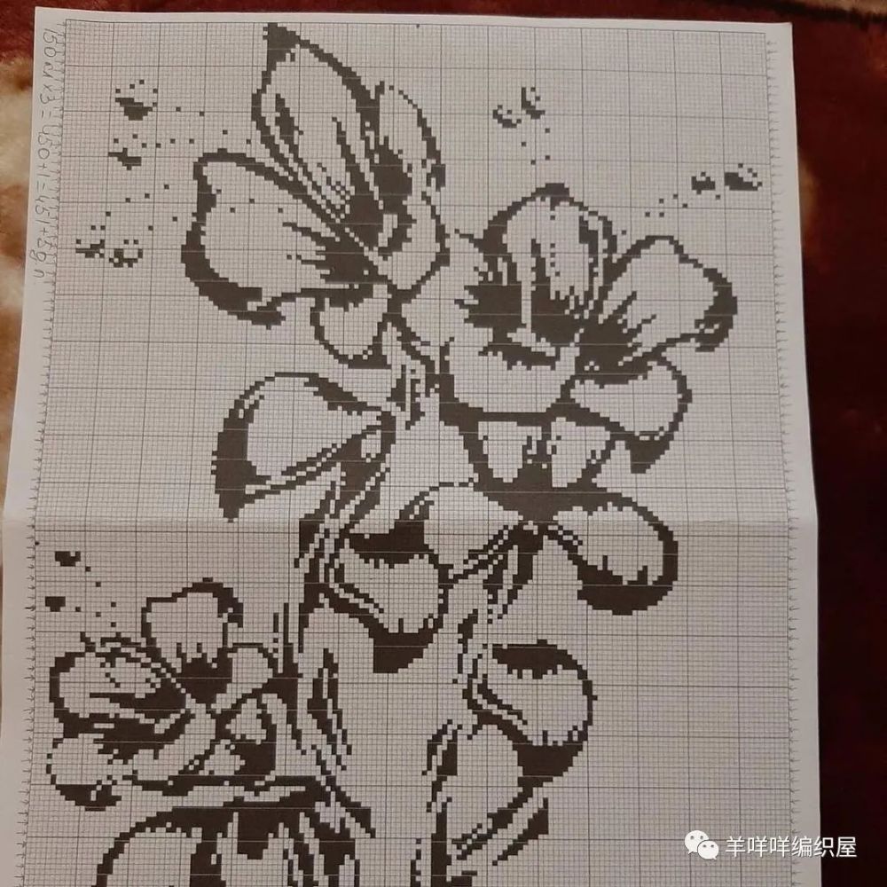 花朵方格钩像素图