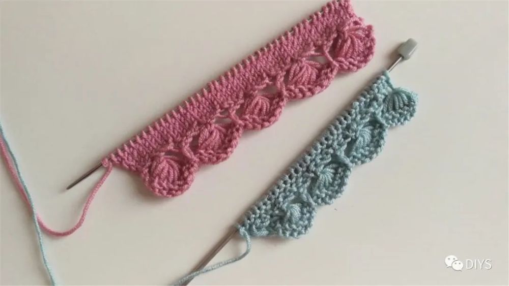 "毛线编织教程"扇形花边图案的编织方法!