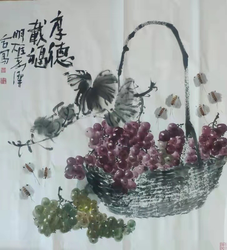 当代著名葡萄画家李明雄国画作品欣赏