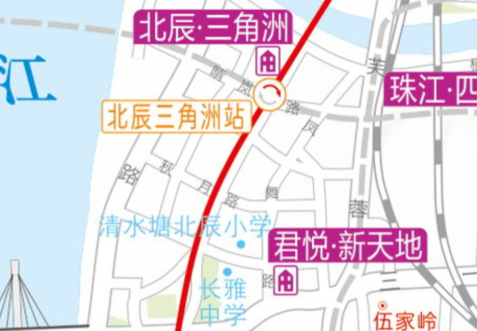 地图测距,北辰三角洲地铁出口仅298米!
