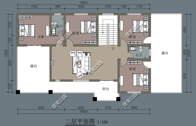 农村有块宅基地南北长16米,东西长21米,想建一栋别墅如何设计?