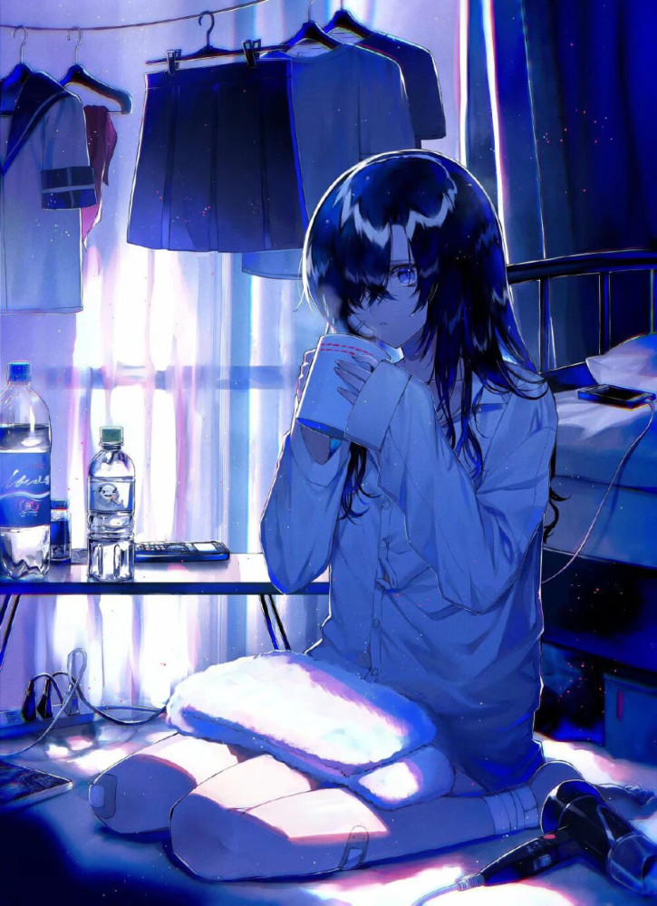 人物插画|拾起幽蓝梦境的碎片