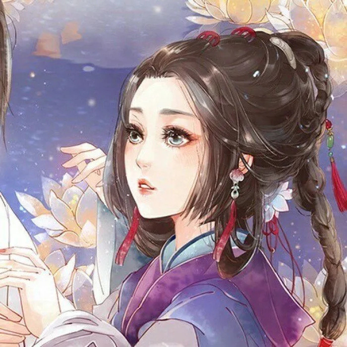 紫色系古风女生头像