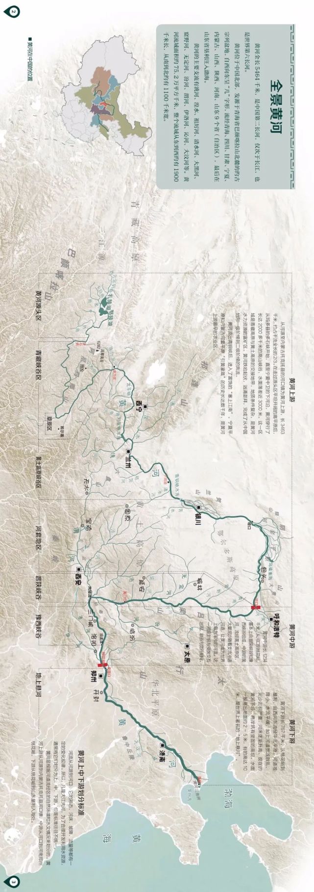 全长5464千米的黄河,从青藏高原巴颜喀拉山脉起源,都流经哪些省市