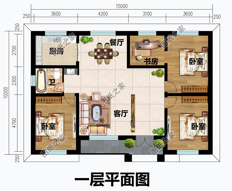 户型图展示以上就是小编推荐的三款农村一层自建房设计图以及户型图