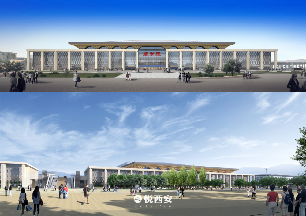 北半部高架候车室工程 西安站北站房及北广场效果图 根据建设时序