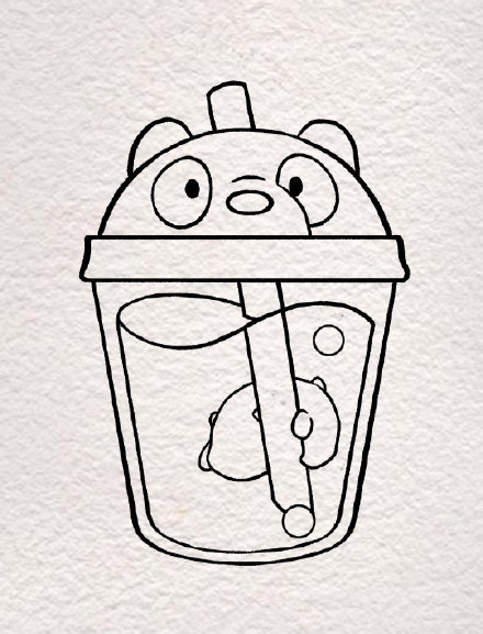 跟着蛙蛙一起画简笔画饮料水杯