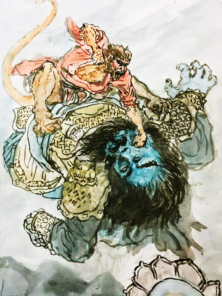 小个子的孙悟空,痛扁"铁塔巨人"混世魔王,跳上去劈脸就打