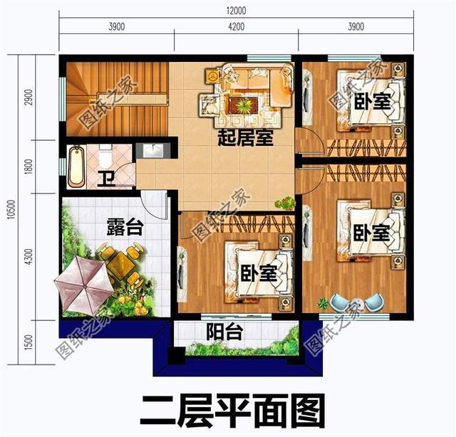 100来平二层自建房设计图,不大不小,在农村建和家人住