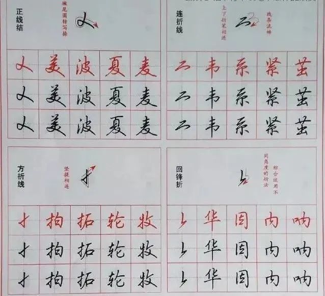 硬笔行书漂亮钢笔字笔画字帖教程