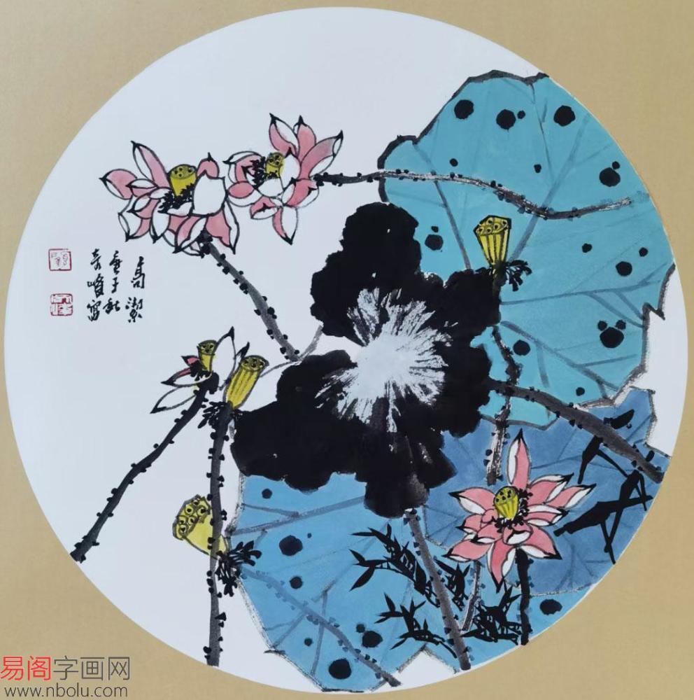 君子爱莲 荷花国画亭亭玉立 三位当代名家荷花国画欣赏