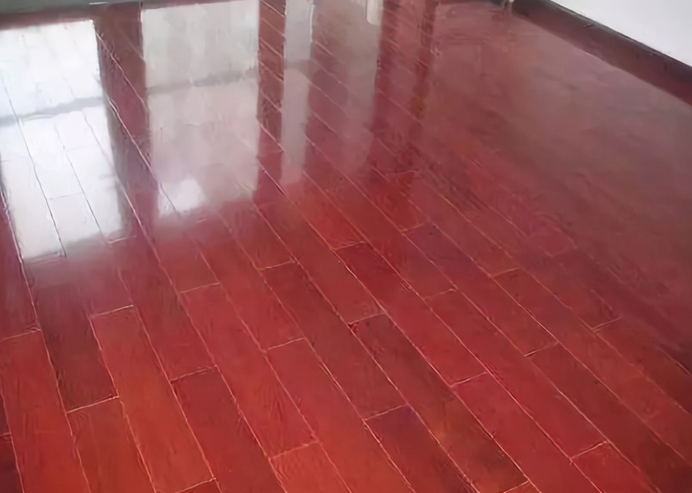 这种红色里还有油光的猪肝色地板,北欧,现代,地中海都不用想,美式也够
