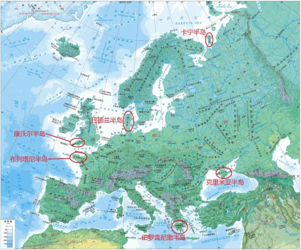 欧洲有多少个半岛?