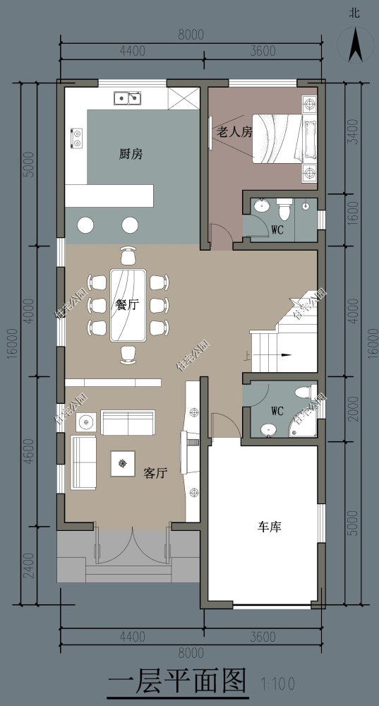 占地尺寸:8m*16m 占地面积:123㎡ 建筑面积:344㎡ 建筑高度:10