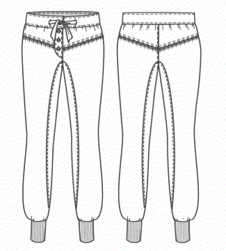 服装设计裤子设计平面款式图10款女裤结构纸样分享