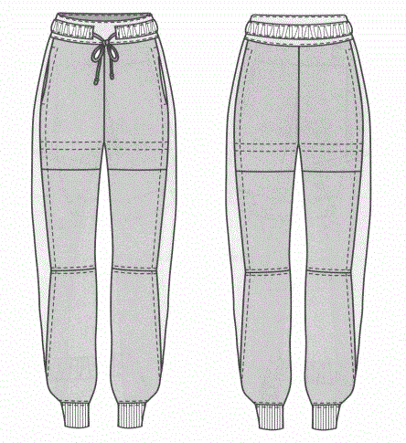 服装设计裤子设计平面款式图10款女裤结构纸样分享