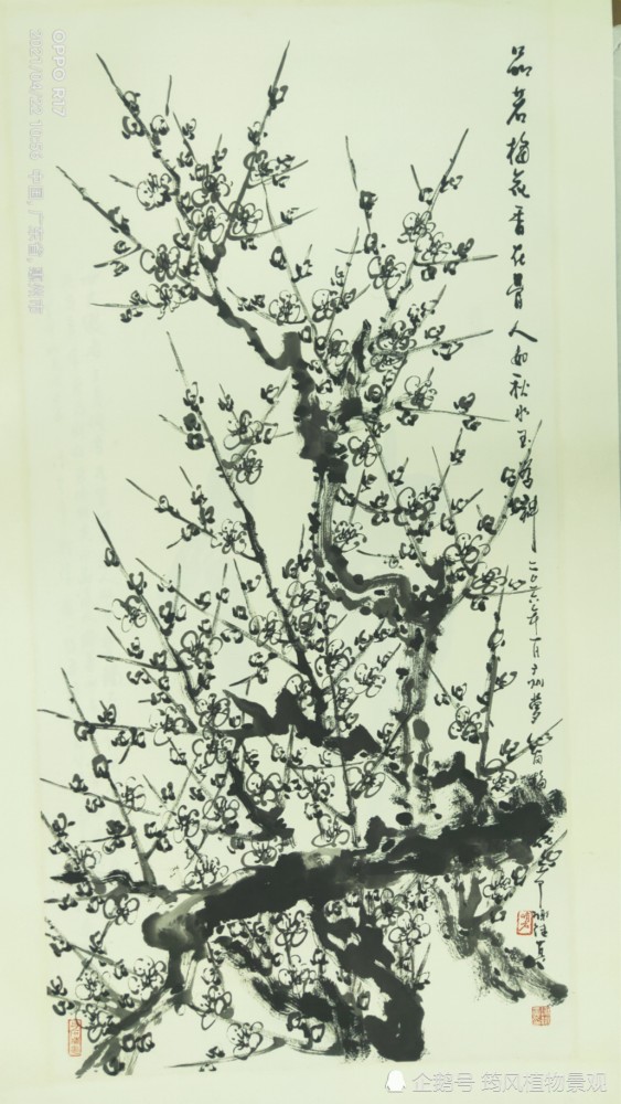 翰墨飘香满惠州:谢峭石梅花国画作品展,邀你共赏水墨梅花之美