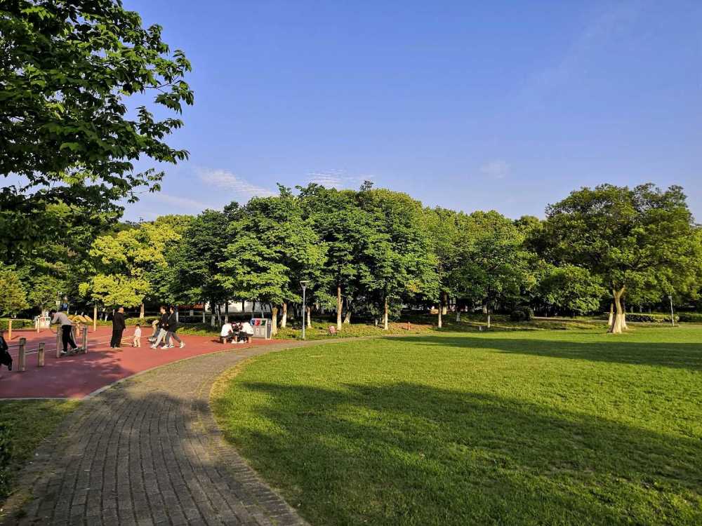 清新的苏州市新区公园
