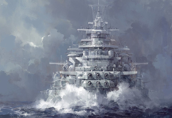 比俾斯麦级战列舰更大更强的超级战列舰,可惜只能停留