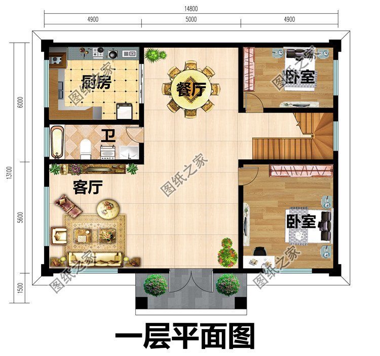 三间农村二层自建房设计,大气又实用,现在建正合适