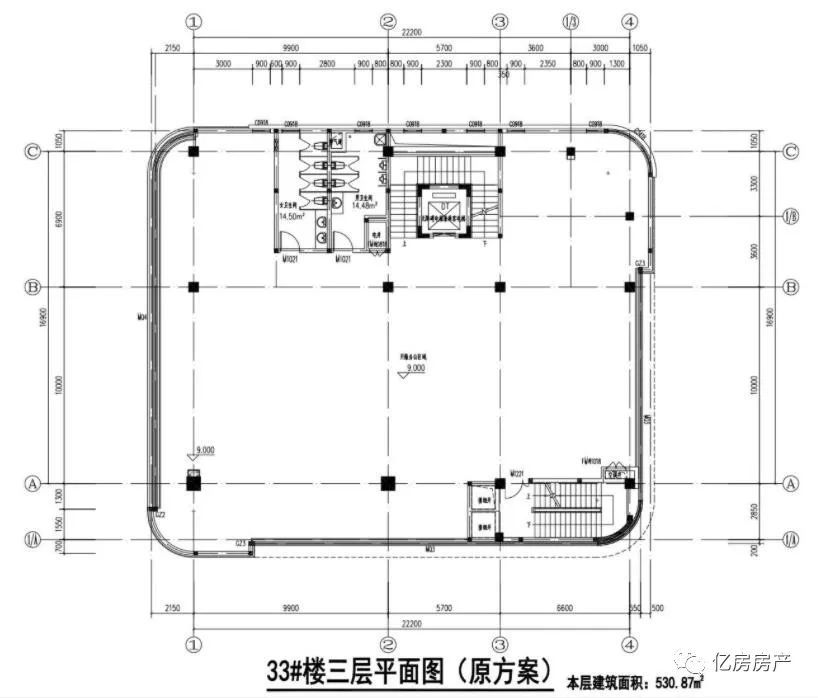 (33#楼三层原平面图)