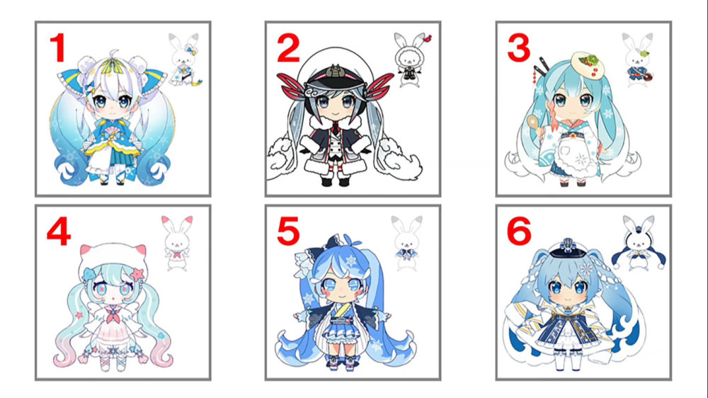 2022年雪初音6套服饰纳入候选,很多人喜欢2号,我偏向6