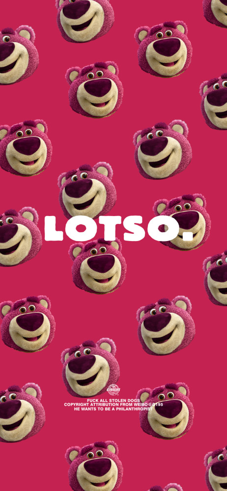 粉嫩可爱的草莓熊手机壁纸