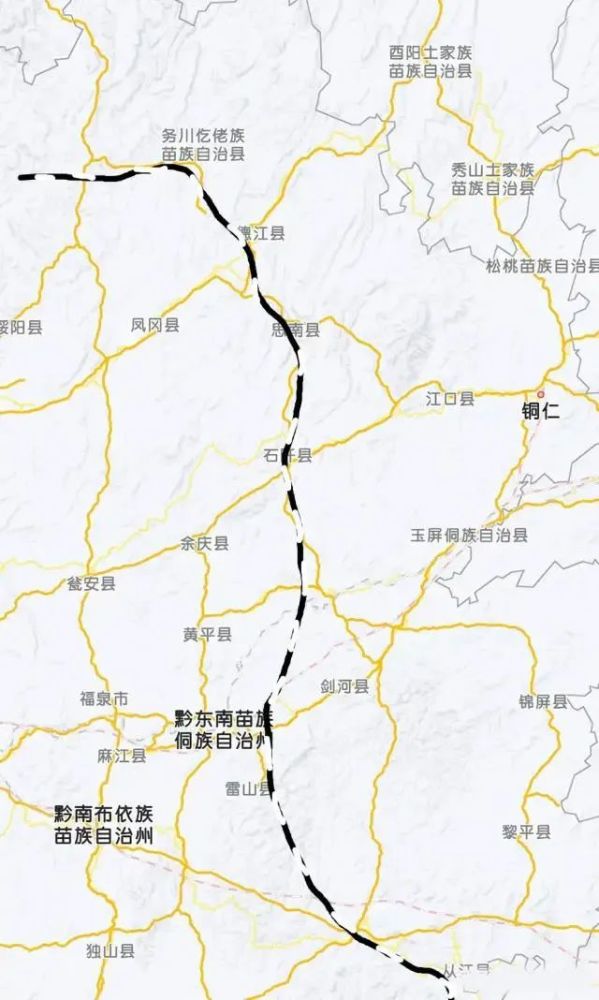 涪柳铁路贵州境内路线最终版本确定,经过贵州东部所有