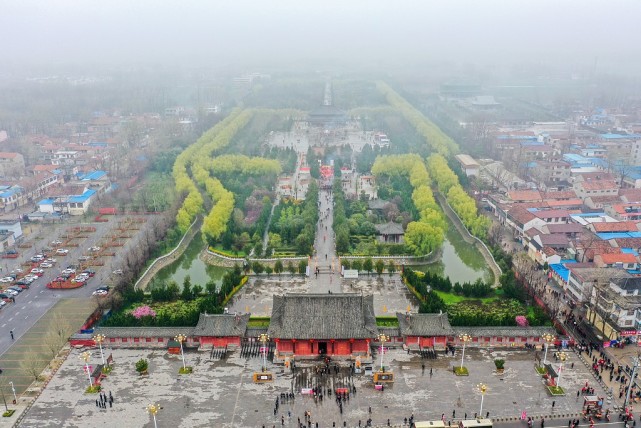 河南周口:鸟瞰鹿邑太清宫,老子故里遗址群形制规整