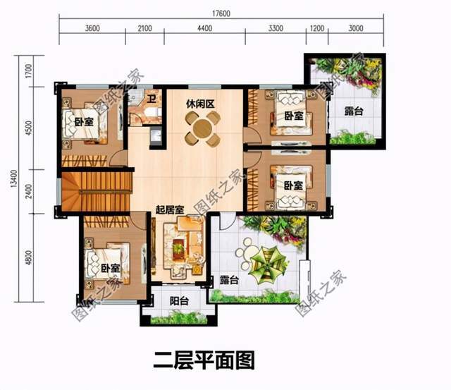 适合2021年建的农村漂亮二层自建房设计图,面宽十多米