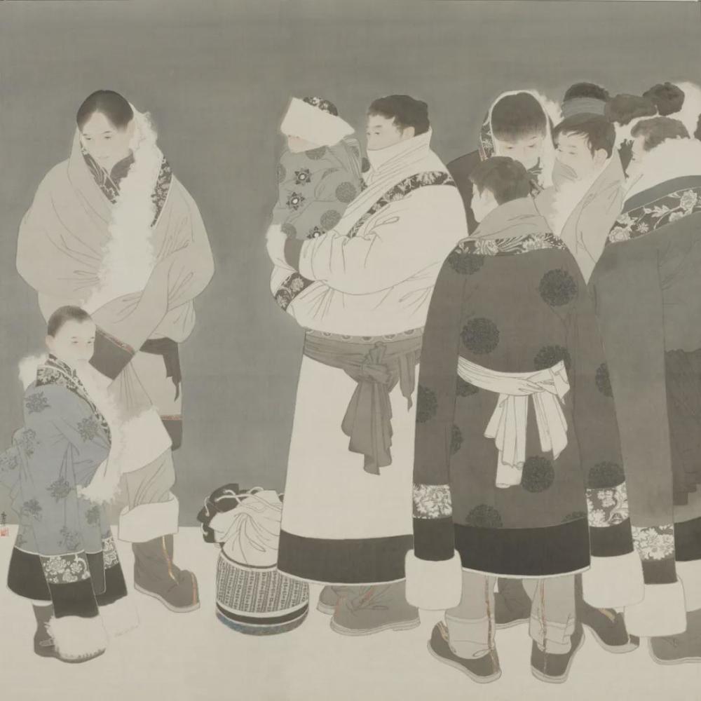 中国美协入会资格作品 李芳(北京市《安多汉子 195×195cm 绢本