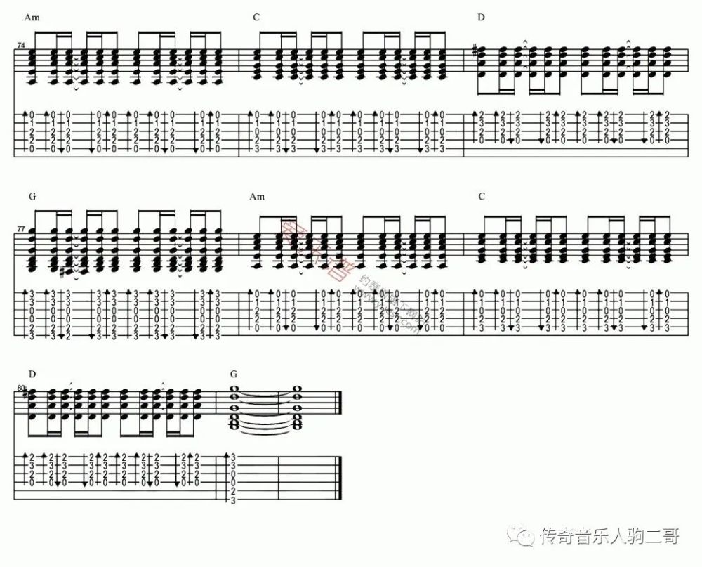 吉他单曲谱_吉他入门曲谱(5)
